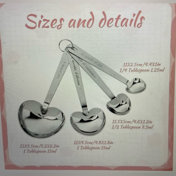 Shower Gift for Guests: Heart Shaped Measuring Spoons - Picture 8 of 9